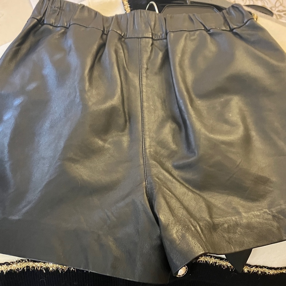 Walter Baker Black Leather Shorts - Picture 4 of 8